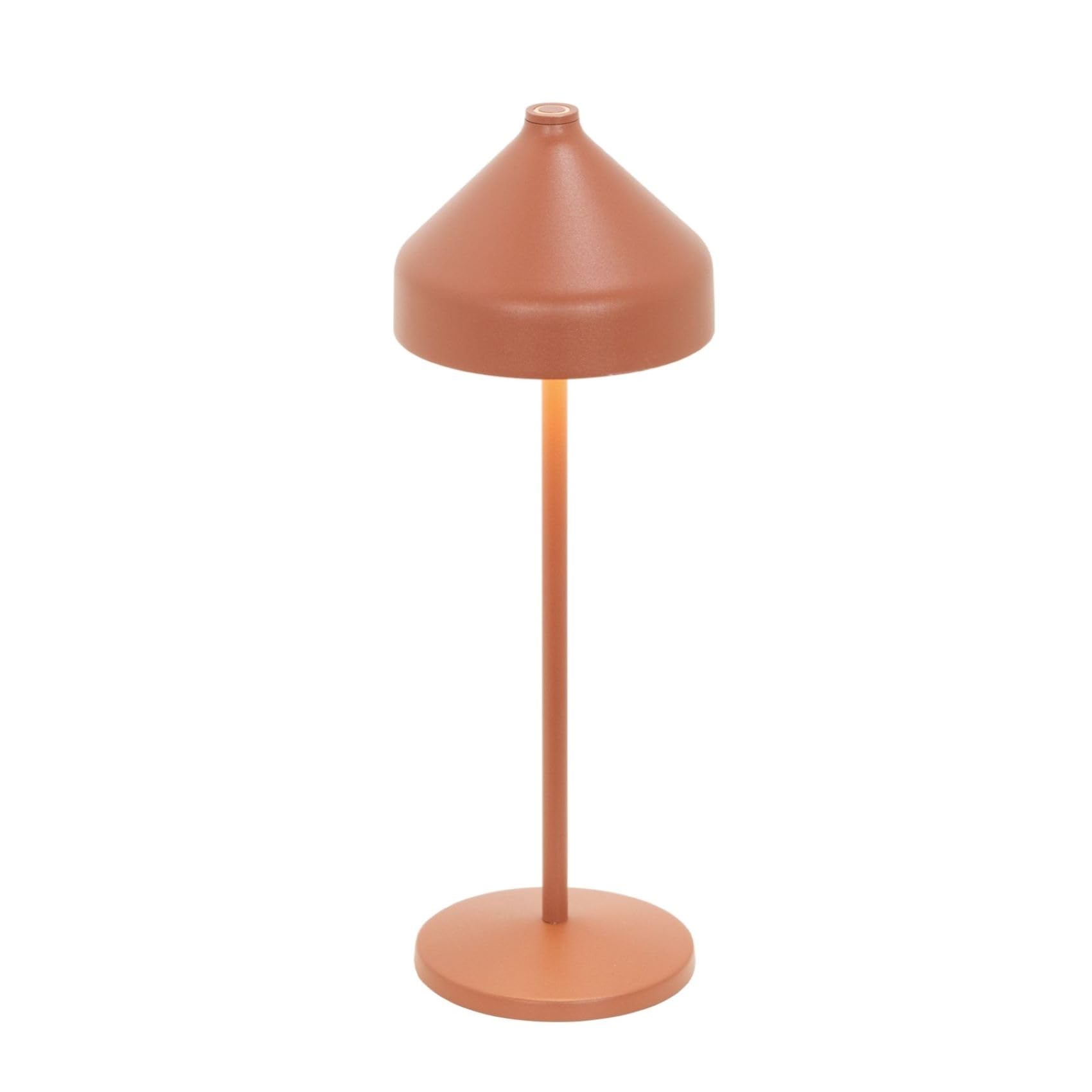 Zafferano, Amelie Lampe, Wiederaufladbare und Kabellose Tischlampe mit Touch Control, Geeignet für den Innen- und Außenbereich, Dimmer, 2200-3000 K, Höhe 34 cm, Farbe Terrakotta