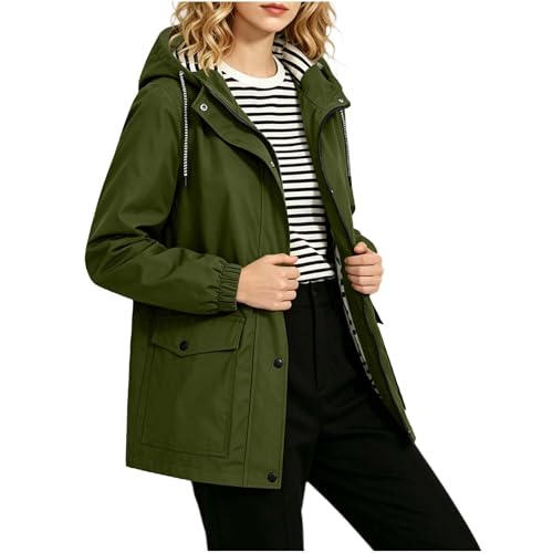 Image of Generisch , Plus Size Lightweight Fleece Jacket with Pockets for Outdoor Hiking with Zip Front Striped Outer Lining, Army Green, XXL