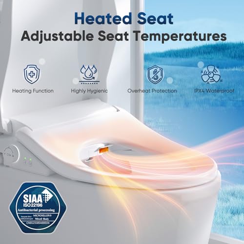 image for FVZ Bidet Toilet Seat Elongated Smart Heated Toilet Seat with Warm Wat