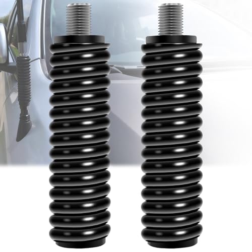 Wadoy SS-3H CB Antenna Spring Mount 2 Pack Black Heavy Duty Stainless Steel CB Springs Fit for Up to 60 Long Standard 3/8 x 24 Threads Mobile/in-Vehicle CB Radio Antenna Mount