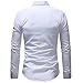 DGHM-JLMY Men's Dress Shirt Fashion Button Up Shirt Trend Slim Casual Long Sleeves Slim Fit Casual Contrast Button Down Shirt (White,XX-Large)