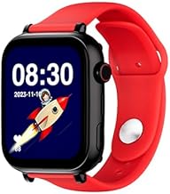 SaveFamily SaveWatch Plus 4G | Children's Smart Watch with GPS Locator, Call, Video, Whatsapp, Music, Bluetooth, App Store | SIM Included - Black Dial and Red Silicone Strap