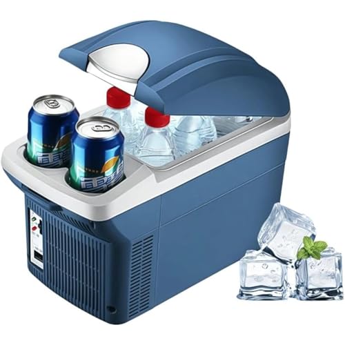 車載冷温庫 6L/8L 自動車用 小型 Siuhuig 保温保冷庫 12V /24V クーラーボックス ミニ冷温庫、車、ホット&コールド、 ポータブル コンパクト (ブルー 8L,24V)