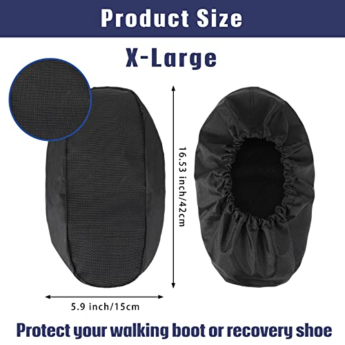 2 Pieces Walking Boot Cover Recovery Shoes Covers Non Skid Foot Brace Cover Reusable Boot Cover Waterproof Cast Rain Cover(Black,X-Large) #TOP2