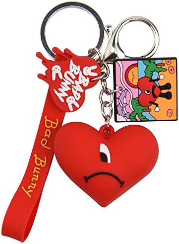 Women Men Kids Girls Boys Cute Heart Keychain - Colorful Keychains Easy to Carry - 3DK159-1