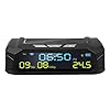 Tuccbay Digital Solar Car Clock with Temperature Display in Car LCD Date and Time for Decoration of Personal Car Exterior B