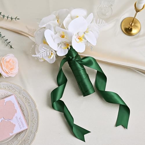 Image of Double Face Forest Green Satin Ribbon 1-1 /2 inch X 25 Yards Polyester Forest Green Ribbon for Gift Wrapping Very Suitable for Weddings Party Hair Bow Invitation Decorations and More