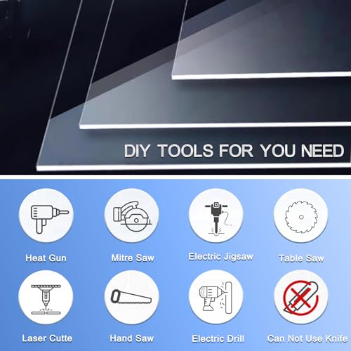 2 Pack 8x12 Inch Acrylic Sheet 1/8" Thick, Cast Acrylic Sheet, Clear Plexiglass Sheets, for Craft Projects, Display Cases, Signs, Photo Frame - Image 4