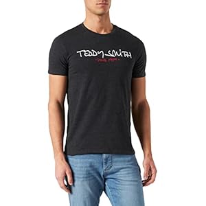 Teddy Smith – Ticlass – Tee-Shirt pour Homme – Casual – Noir Mélangé – Taille XL