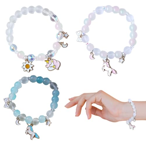 Einhorn-Armbänder, Kinderarmbänder mit Anhängern, bunte...