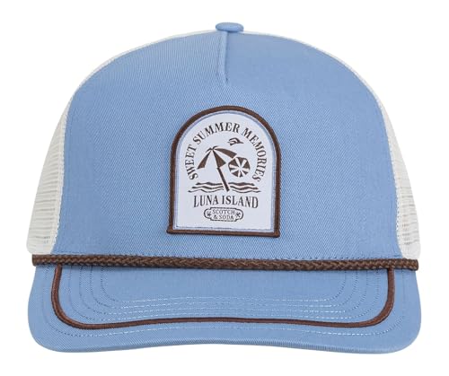 Casquette trucker réglable Scotch & Soda Luna Island bleu pastel pour homme et femme
