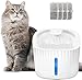 Fuente para Gatos Arespark 3L Fuente para Gatos con 4 filtros, 2 Modos de dispensador de Agua silencioso para Perros y Gatos con indicador LED para Perros y Gatos (Blanco)