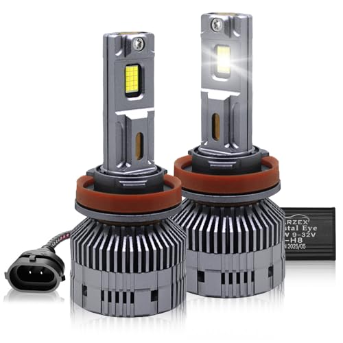 FABTEC Crystal Eye H8/H11/H16 Headlight & Fog Light Bulb for Cars, 150W 12000 LUMENS Super Bright @6500K Cool White Automotive Headlamps Conversion Kits for Cars, (2Pcs), (1 Yr Warranty) X4 Series