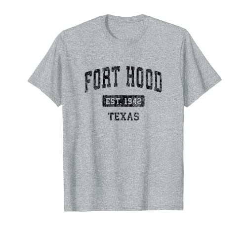 Fort Hood Texas TX - Design sportivo vintage, colore: Nero Maglietta