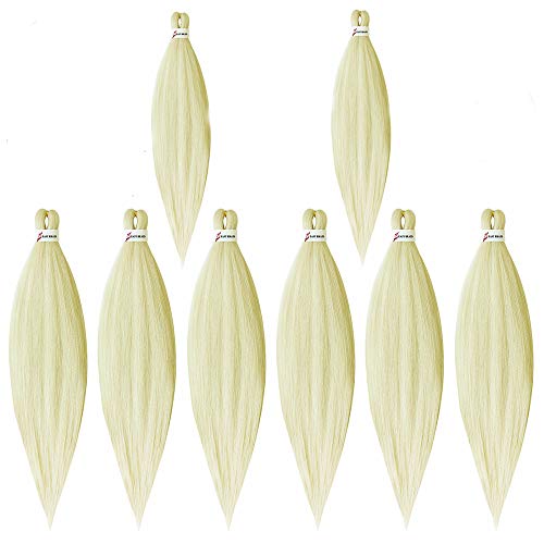 MYCHANSON 8Pcs Pre-Stretched Braiding Hair Professional Pre-Stretched Braids hair Itch Free Braiding Hair Yaki Synthetic fiber Hair Braids for Women 20"(613#)