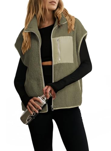 Dokotoo Womens Fleece Jacket Vest Sleeveless Fuzzy Sherpa Jackets...