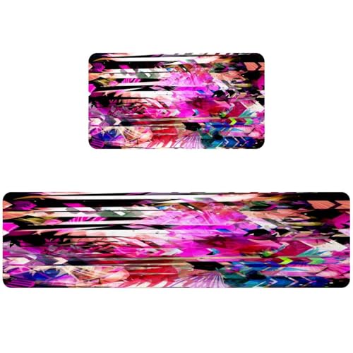 Alfombrillas de cocina VAPOKF para pasillo y cuarto de lavado diseño abstracto 2