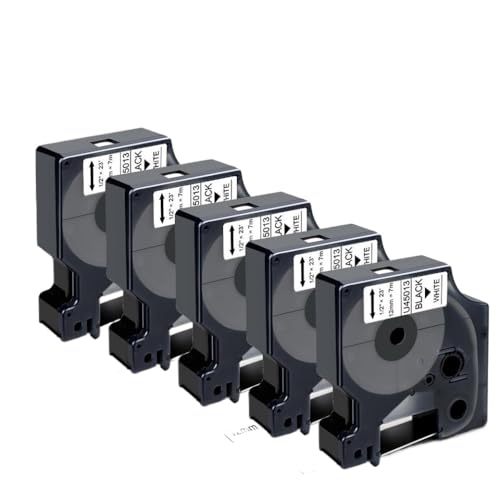 LM160 45013 D210 D1���x�����[�J�[12mm 5pk 10pk 280�̔��������p�̌݊����̂��郉�x�����{���u���b�N(Black on White)