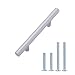 Produktbild Amazon Basics - Europäischer Steggriff, Möbelgriff (1,27 cm Durchmesser), Länge: 13,66 cm (Lochmitte zu Lochmitte: 7,62 cm), Poliertes Chrom, 50er-Pack