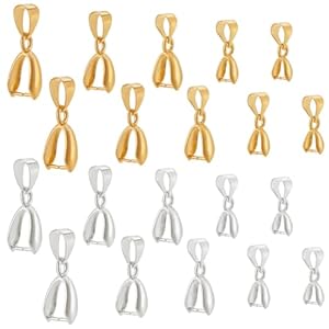 PandaHall 200Pcs Iron Clasp Bails D...