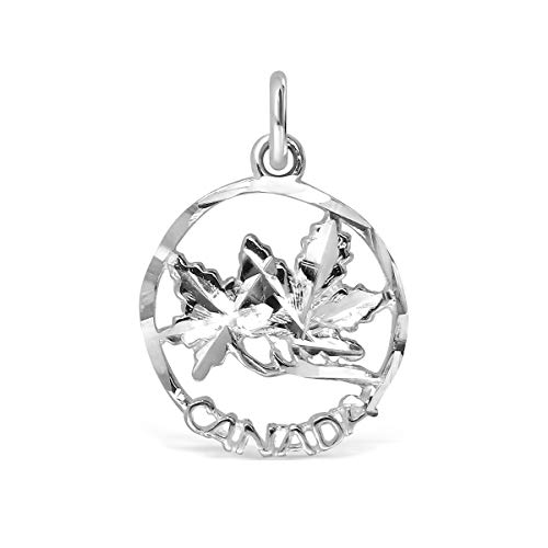 Pendentif en argent sterling 925 feuille d'érable du Canada WithLoveSilver pour collier