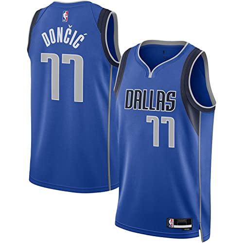 Luka Doncic Dallas Mavericks NBA Boys Youth 8-20 Blue Icon Edition Swingman Jersey (as1 Alpha l Regular)