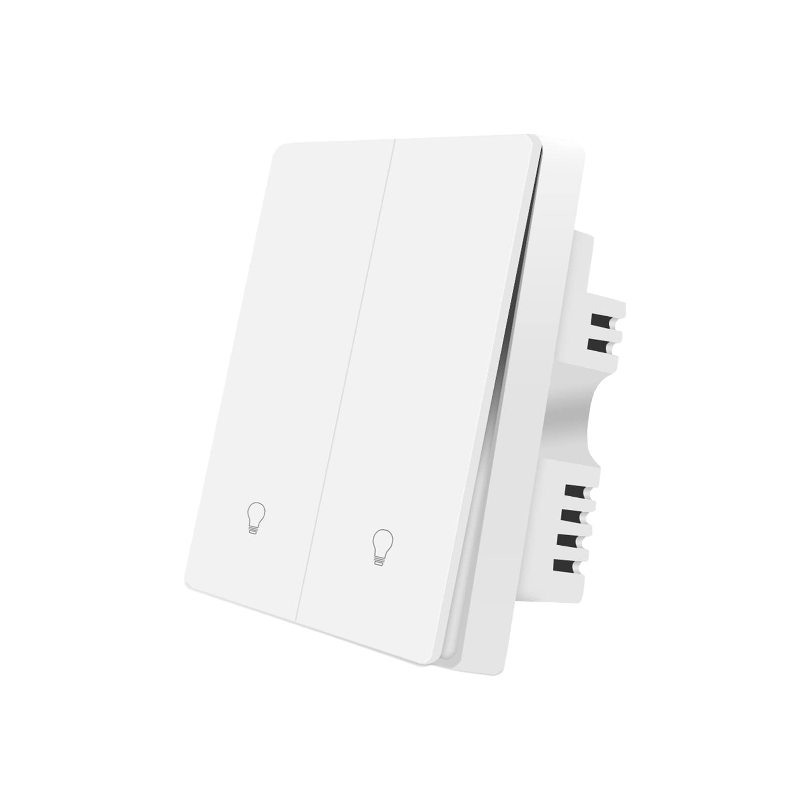 ZigBee Smart Light Switch 1Pack, Work with Alexa Google Home, Pushbutton Switch with Backlight, Neutral Wire Required, Zigbee Hub Required, 2 Gang