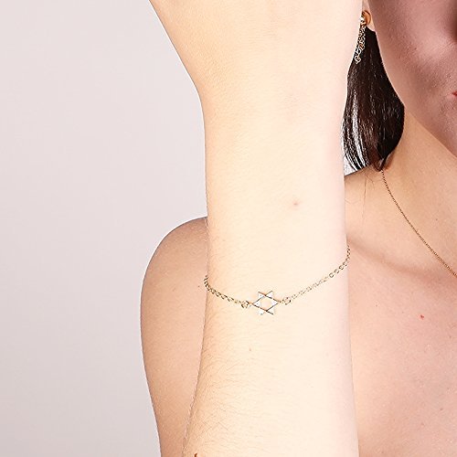 Miniatura 4 de Gold CZ bracelet,magen david bracelet,star of david bracelet,delicate bracelet