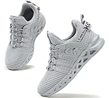 koppu Boys Girls Shoes Non-Slip Tennis Shoes Fashion Lightweight Breathable Kids Sneakers for Little Kids/Big Kids(Grey 9)