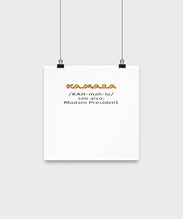 AMISK CREATIVES Kamala Harris Definition Wall Art President Campaign For Men Women Election President Political Vote Retro Gift