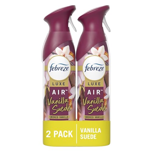 Febreze Air Freshener Spray, Odor-Fighting Room Spray, Vanilla Suede Scent, 8.8oz, 2 Count