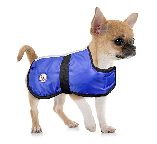 Cutenfuzzy Reversable All Season Blue Plaid Dog Coat 150G Insulation Safety Reflective Design #TOP4