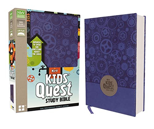 Image of NIrV, Kids' Quest Study Bible, Leathersoft, Blue: Answers to over 500 Questions about the Bible