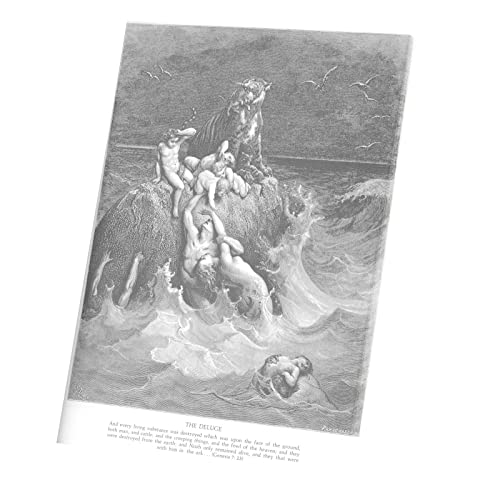 Gravure Gustave Dore Le Deluge Toile Imprimée de Collection 40x56