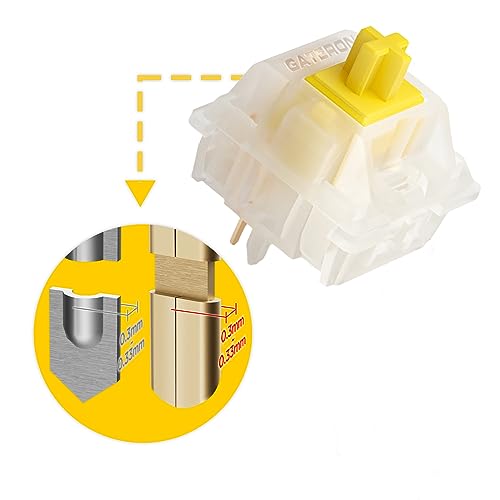 GATERON Milky Yellow Pro V2 Pre-lubed 5 Pin 50gf LED RGB Linear Switches for MX Mechanical Keyboard (110 Pcs, Milky Yellow Pro V2) by GATERON - Image 4