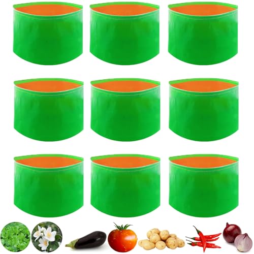 Image of by Bright Enterprises HDPE Grow Bags 15x15 Inch (Set of 9) - Heavy Duty Grow Bags for Terrace & Home Gardening | Plant Bags for Vegetables, Fruits and Plants | Grow Bag Combo Pack