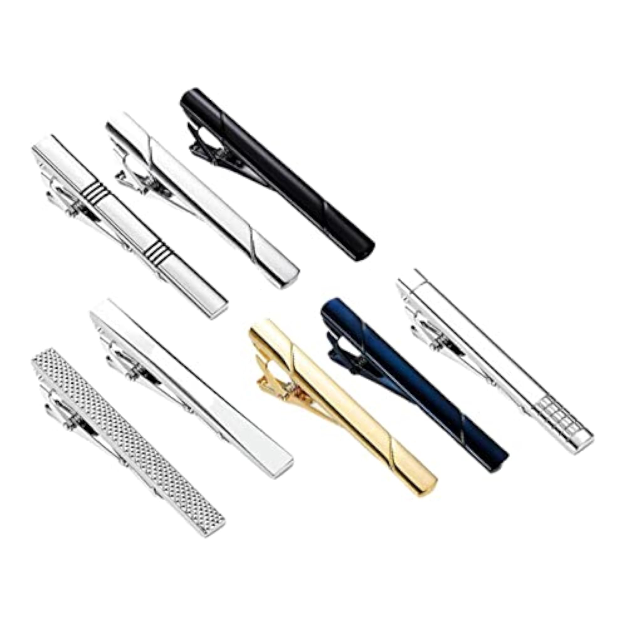 2x8Pcs Tie Clips Set for Men