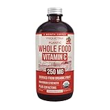 Organic Vitamin C Liquid - 250 mg | Whole Food Vitamin C Supplement from Fruit Plus Absorption Cofactors, Rutin & Citrus Bioflavonoids - Immune & Antioxidant Support, Total Health (96 Servings)