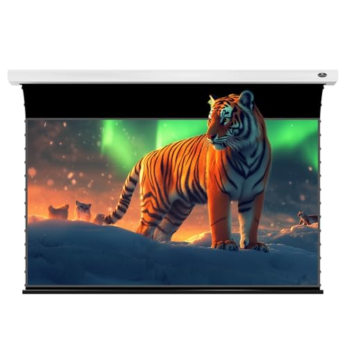 Image of VIVIDSTORM 84" Lite Hyper Slimline Motorized Tension Lenticular ALR Projector Screen,Presentation Screen,4k Support,White housing,VMSLLST84H