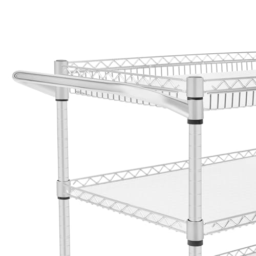 Haitiahote Chariot de service à 3 niveaux, chariot de cuisine, chariot de transport avec 4 roulettes universelles (2 x freinables), capacité de charge par étage 150 kg, 76 x 46 x 82,6 cm pour cuisines – vue 5