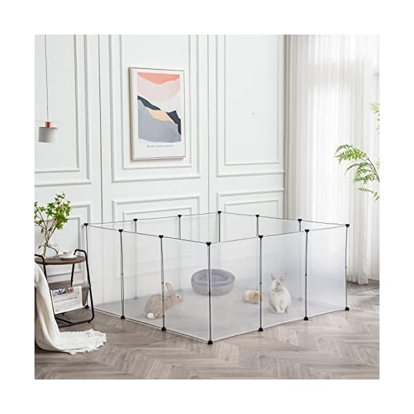 BRIAN & DANY Portable Pet Playpen, Large Plastic Dog Playpen Indoor, Puppy Playpen for Small Animals, Rabbit Pens with 12 Panels, 28 X 20 inches BRIAN & DANY Portable Pet Playpen, Large Plastic Dog Playpen Indoor, Puppy Playpen for Small Animals, Rabbit Pens with 12 Panels, 28 X 20 inches
