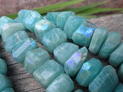 Perles amazonite mystique LKBEADS pépites 12x8mm pour création bijoux