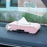 Porte-mouchoirs pour voiture, porte-carton pour masque solaire de voiture, boîte à mouchoirs en cuir pour siège arrière, adapté au bureau à domicile de la voiture (rose)