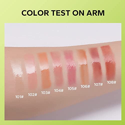 HQDA Big Brush Head Pink Lip Gloss Moisturizing Jelly Lip Gloss Oil Long Lasting Liquid Lipsticks Non-stick Cup Lip Tint Lip Glaze Fresh Texture Lip Gloss (#102) - Image 4