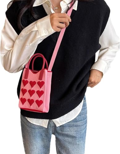 Image of Kawn Crochet Wrist Handbag for Women Wristlet Sleeve Knot Pouch Portable knitted breathable lightweight foldable Casual Small Purse Cute Tote Bag For Shopping, Dating, Travel