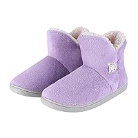 Qchomee Soft Thermal Cashmere Slipper Full Mule Slippers Winter Ankle Boots Bootie Girls Foot Warmer Shoes Fleece Lining Indoor Outdoor Slippers Christmas ,7-8 UK,Purple