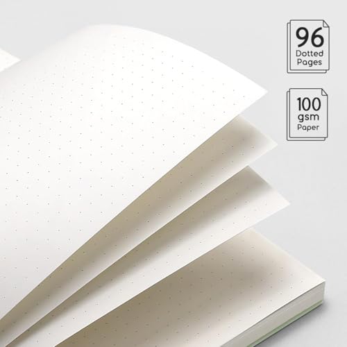Image of Record Note Book | A5 - Dotted Journal | 96 Pages - 100GSM Pages with Soft Cover | Ideal for Office, College, School, Journaling, Meeting & More (Set of 4)