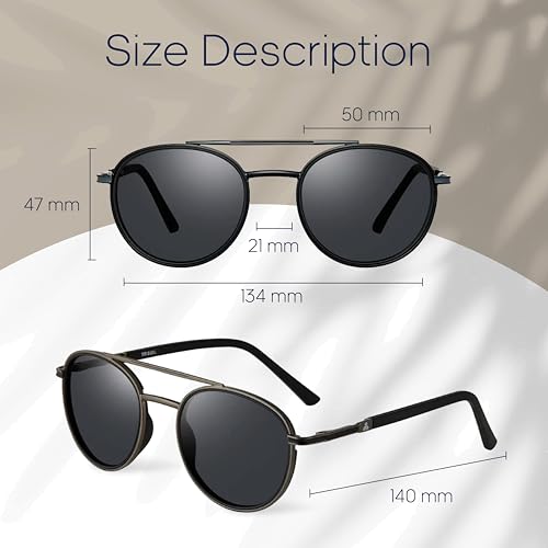 Madrid Aviator Sunglasses – Polarized Lenses, Classic Unisex Design for Men & Women, 100% UV Protection3