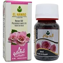 Rose Oil Elhawag Cold Pressed Premium Natural Pure Undiluted Fresh Original for The Body and Hair Non GMO Kosher Halal for Men & Women 1 Pack = 1.01 oz / 30 ml