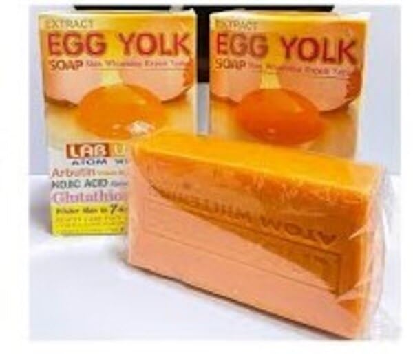 glutathione and egg yolks Lab White Yolk Soap Lab White with Kojic Acid Glutathione, 120g Beauty Egg Soap Glutathione Soap –